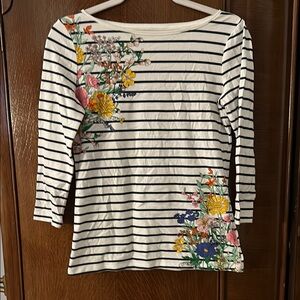 Floral Striped Long Sleeve Top